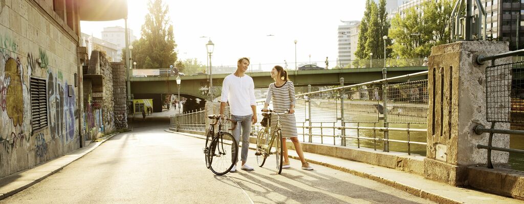 Radfahren am Donaukanal