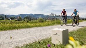 Radfahren am Hör-Radweg „Über die Grenze“ in Vorarlberg