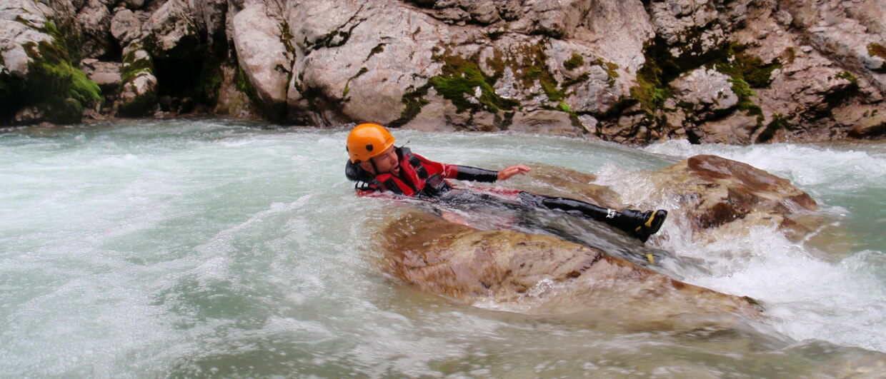 Wildwasserschwimmen zwischen Lech und Warth