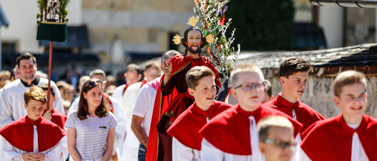 Palmeselprozession in Thaur in Tirol