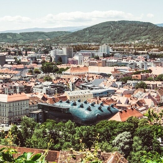 Graz Altstadt, Blick auf Dachlandschaft Graz